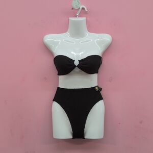 Victoria's Secret Bandeau Strapless Bikini Top & Bottom Set XS/S Black